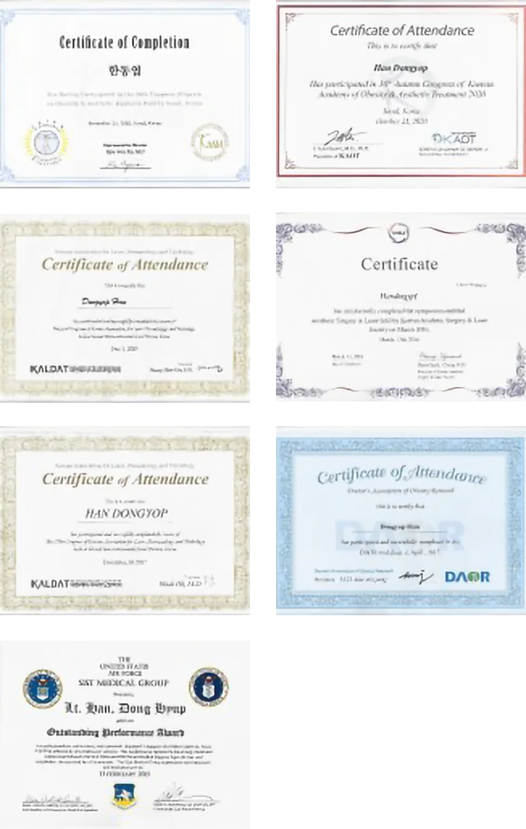 Dr.Eraser長韓東葉院長 学術活動及び教育履修状況