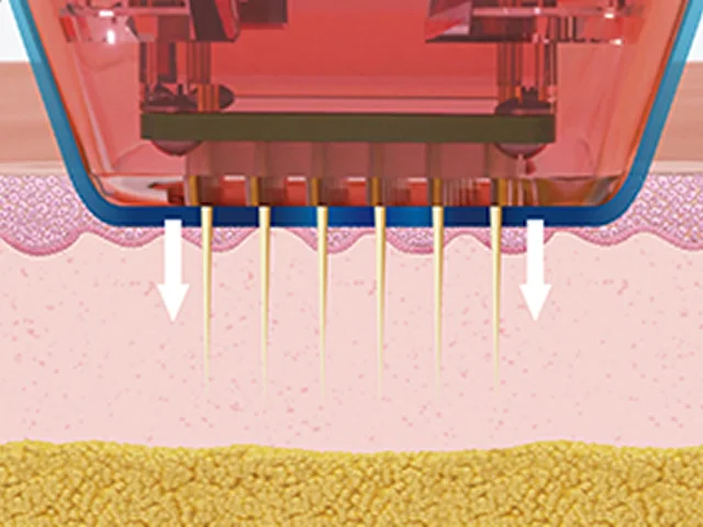 アイバチュウRF施術2段階マイクロニードル皮膚接触