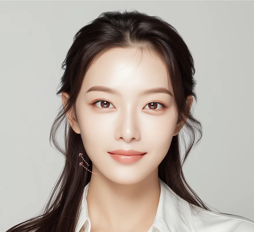 アイバーチューラインプログラムのフェイスライン改善ビジュアル